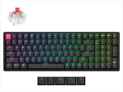 K4X-J1-US K4 Version 3 QMK ワイヤレスカスタム・メカニカルキーボード - RGB - US配列  / Keychron Superスイッチ（ホットスワップ）赤軸