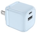 FUSB-ACG302UCBL PD対応 GaN搭載Type-C＆Aポート AC充電器30W スターシーブルー
