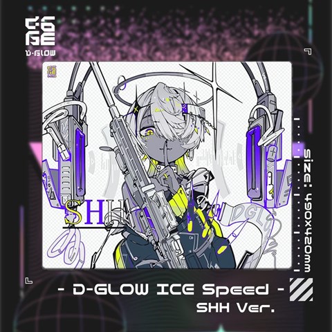 D-GLOW 氷晶 ICE SPEED SHH Edition Glass Mousepad