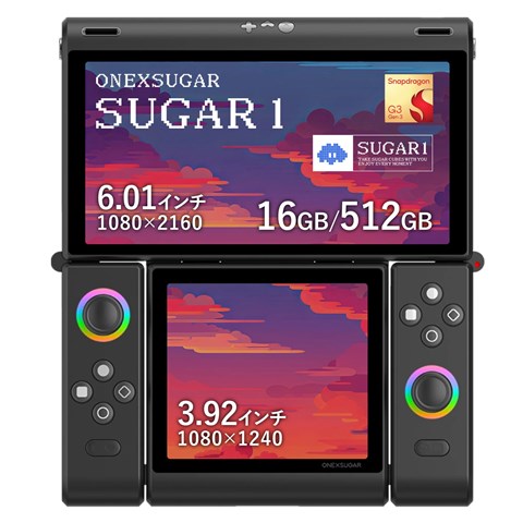 ONEXSUGAR SUGAR1 Androidゲーム機 Snapdragon G3 Gen 3 16GB/512GB ブラック