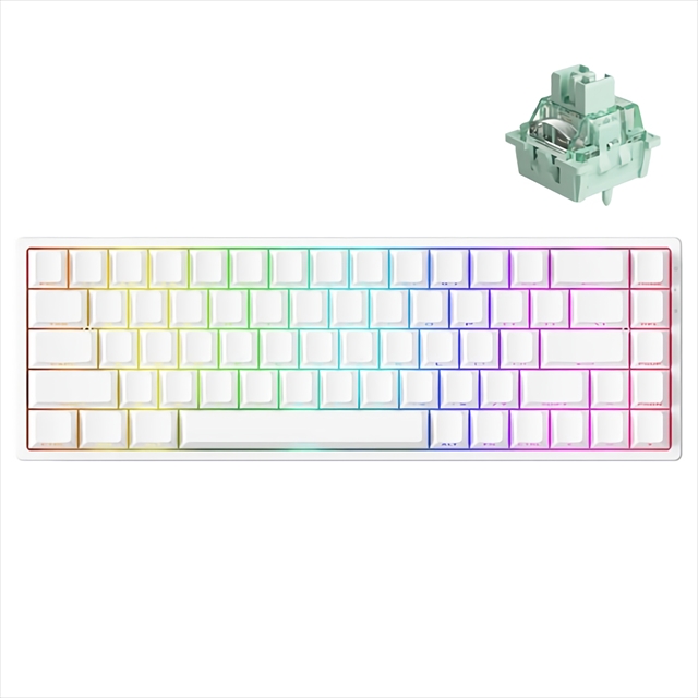 Akko MonsGeek FUN68 無線対応モデル Glare スイッチ ホワイト AKKO01-00023-WH
