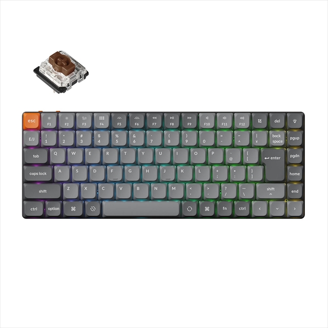 K3M-H3V-JIS K3 Max QMK/VIA ワイヤレス カスタム・メカニカルキーボード - RGB - JIS配列（かな印字なし）（テンキーレス） / Gateronロープロファイル2.0メカニカルスイッチ（ホットスワップ）茶軸 / PBTダブルショットキーキャップ