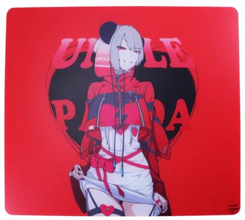 Uncle Panda RED ガラスマウスパッド