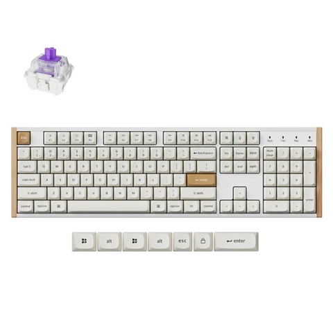 K10H-Q1-US K10 HE スペシャルエディション マグネットスイッチ搭載 QMK ワイヤレス カスタムキーボード - RGB - US配列（テンキー付 / フルサイズ）- ホワイト / Gateron ダブルレール・マグネティックスイッチ Nebula（ホットスワップ）