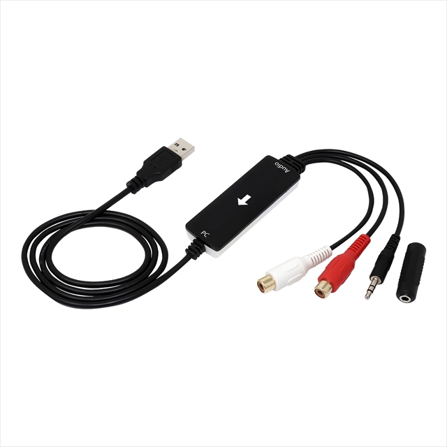 CAP-RCA35USB RCA/3.5mm端子-USBオーディオキャプチャーケーブル