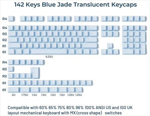 XVX PRISM Series Blue Jade 142keys キーキャップ