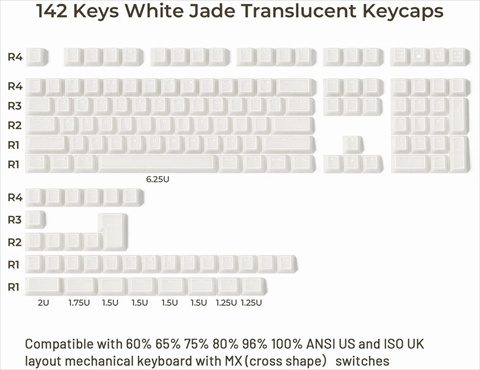 XVX PRISM Series White Jade 142keys キーキャップ