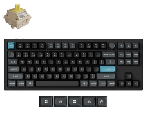 Q3U-M4-US Keychron Q3 Ultra 8K ワイヤレスカスタムメカニカルキーボード - RGB - US配列 - ブラック / Keychron Silk POMスイッチ（ホットスワップ）バナナ軸