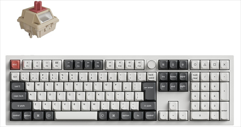 Q6U-P1V-JIS Keychron Q6 Ultra 8K ワイヤレスカスタムメカニカルキーボード - RGB - JIS配列（テンキー付 / 100%フルサイズ）- ホワイト / Keychron Silk POMスイッチ（ホットスワップ）赤軸