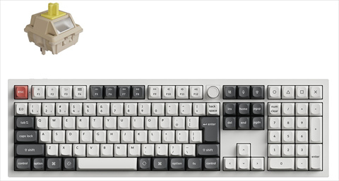 Q6U-P4V-JIS Keychron Q6 Ultra 8K ワイヤレスカスタムメカニカルキーボード - RGB - JIS配列（テンキー付 / 100%フルサイズ）- ホワイト / Keychron Silk POMスイッチ（ホットスワップ）バナナ軸