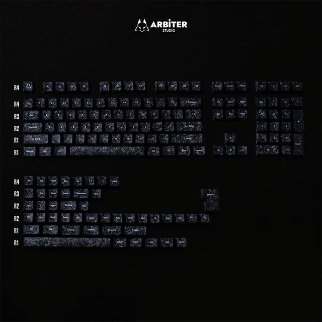 Arbiter Studio Carbon Fiber Textured Keycap Set 156 Keys