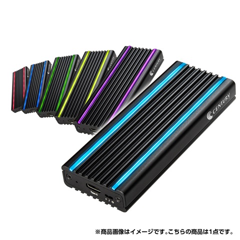 CAM2NSU32RGB 「Aluminum Enclosure RGB for M.2 SSD」 M.2 NVMe / SATA両対応  RGB LED搭載  USB3.2 Gen2接続ケース