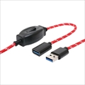 USB-EXS301/RD ON/OFFスイッチ付データ転送対応USB3.0延長ケーブル こたつケーブル風 1m