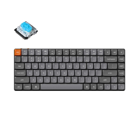 K3M-A2-US Keychron K3 Max QMK/VIA ワイヤレス カスタム・メカニカルキーボード - White LED - US配列（テンキーレス）- Gateronロープロファイル2.0スイッチ（ホットスワップ）青軸