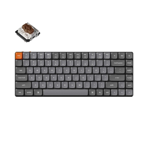 K3M-A3-US Keychron K3 Max QMK/VIA ワイヤレス カスタム・メカニカルキーボード - White LED - US配列（テンキーレス）- Gateronロープロファイル2.0スイッチ（ホットスワップ）茶軸