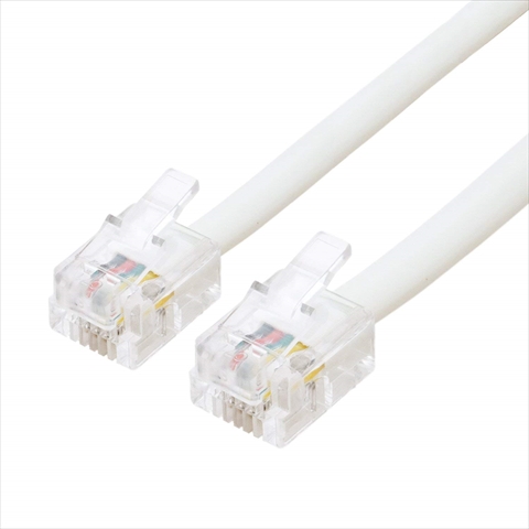 DC-405/WH 6極4芯電話機コード 5m 白 ☆6個まで￥250クリックポスト対応可能！