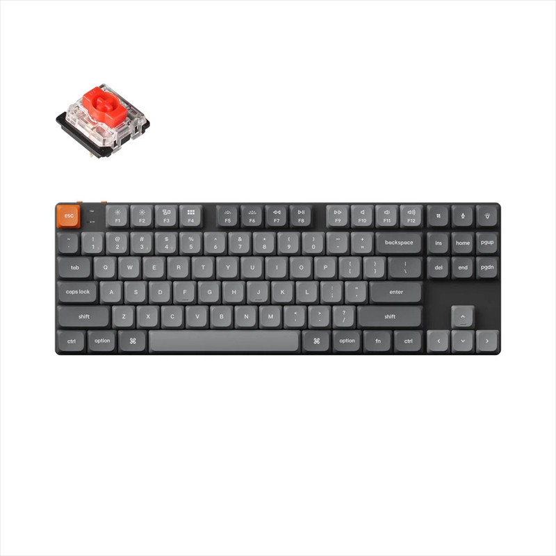 K1M-A1-US Keychron K1 Max QMK/VIA ワイヤレス カスタム・メカニカルキーボード - White LED - US配列（テンキーレス） / Gateronロープロファイル2.0メカニカルスイッチ赤軸
