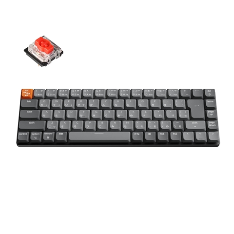 K7M-H1-JIS Keychron K7 Max QMK/VIA ワイヤレス カスタム・メカニカルキーボード - RGB - JIS配列（テンキーレス） / Gateronロープロファイル2.0メカニカルスイッチ（ホットスワップ）赤軸