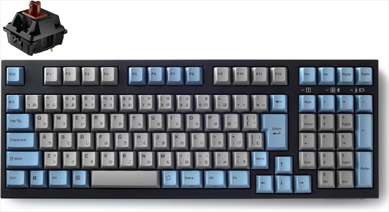 FC980MBTN2/JAEGB FC980RBT  GRAYBLUE　日本語JIS配列　かなあり　Bluetooth/USB接続 102キー PBT2色成形キーキャップ CHEERY MX2A茶軸